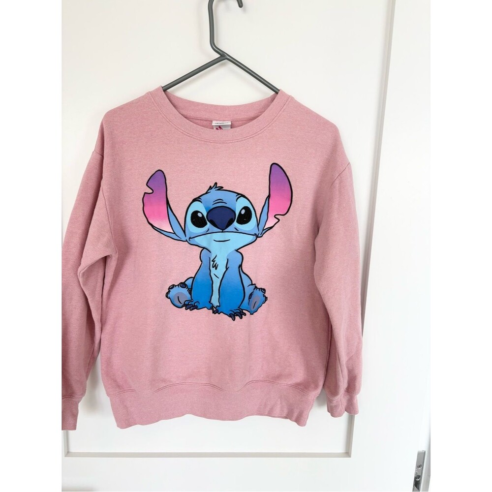 Disney Stitch Pink Graphic Crewneck Sweatshirt size M